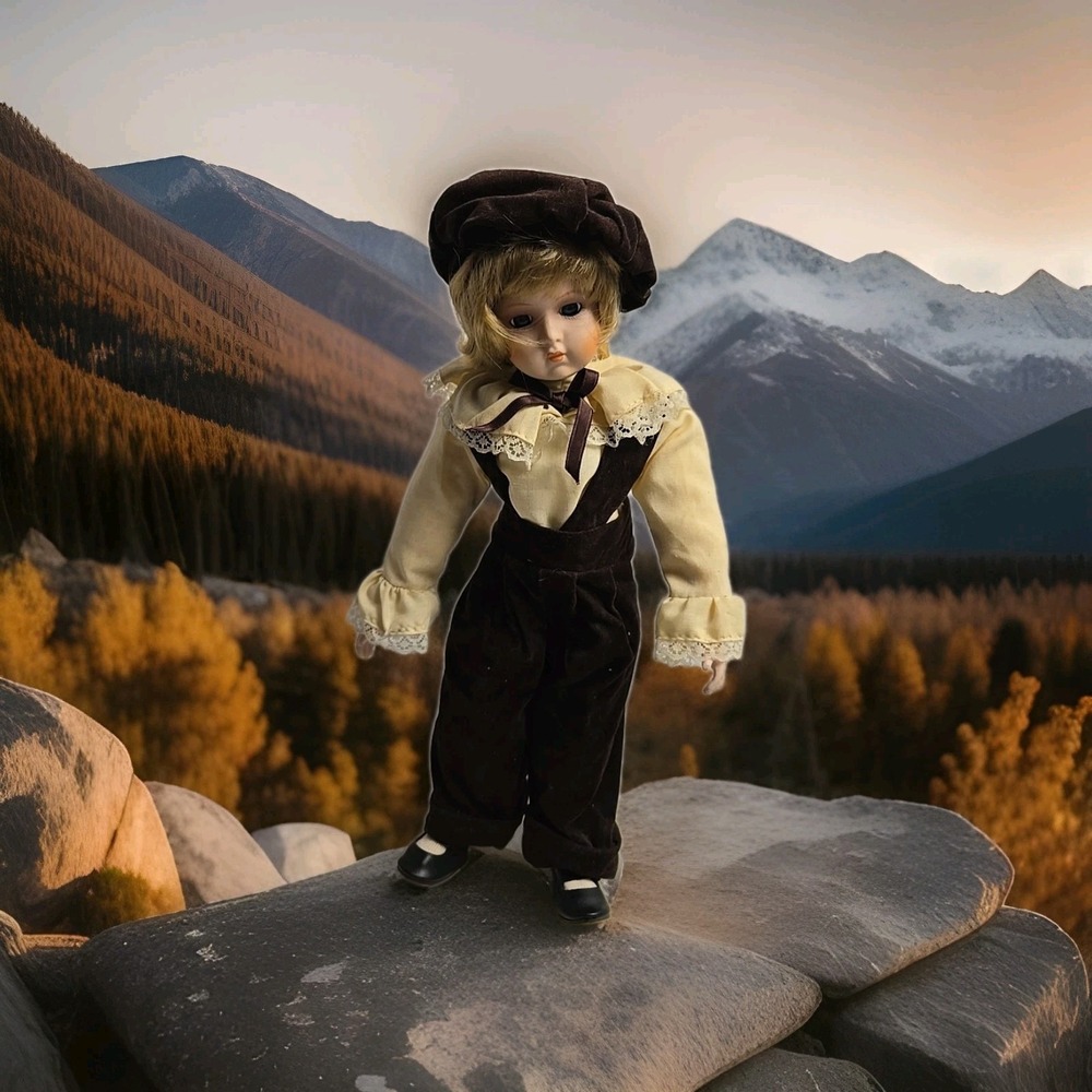 14" Brinn's Porcelain Edition‎ Collector Doll 1988 With Display Stand
